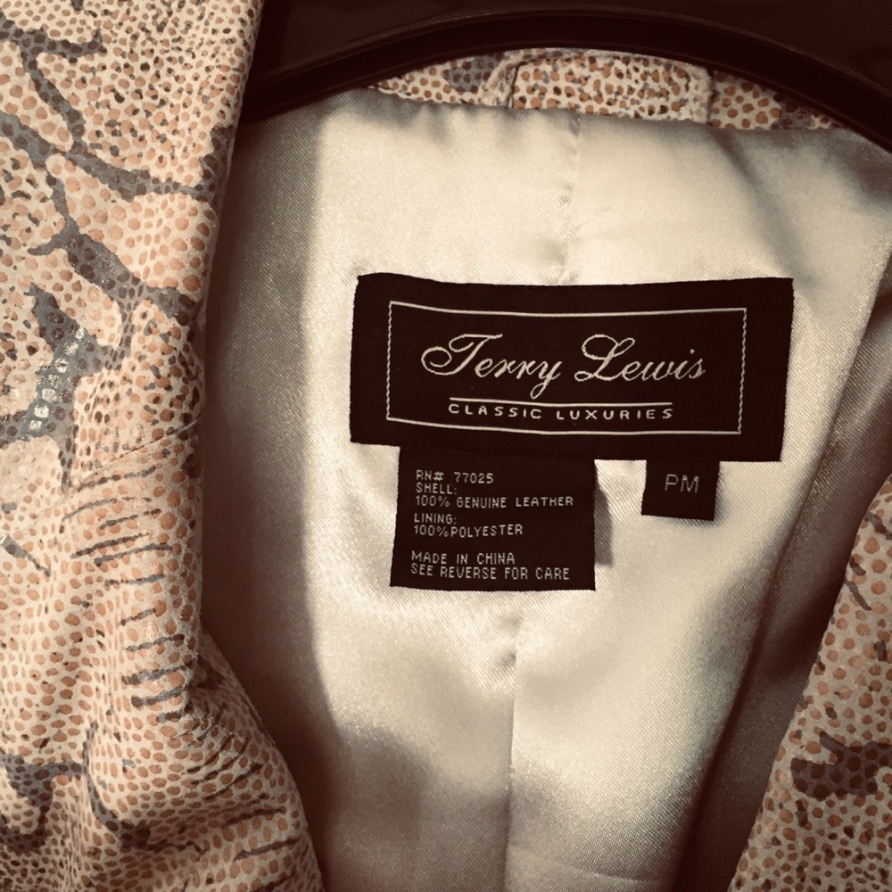 Genuine Leather Jacket Satin Snake Python Medium … - image 4